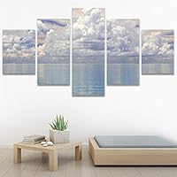 SIGNWIN 5 Panel Canvas Wall Art Modern Art Beach Coastal Expressive Global Multicolor Photography for Home Decorations Ready to Hang - 60
