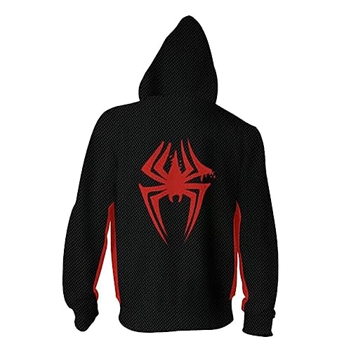 Rulercosplay Anime Cartoon Novelty Hoodie Miles Digital Printing Black&Red Fashion Zip Sweatshirt For Man thumb #1