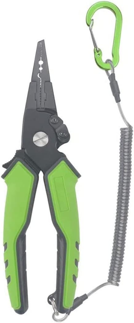 Aluminum Fishing Locking Pliers Self- Locking Aluminium Fishing Cutting Pliers with Rubber Handle Quick Knot Tool,A (B)