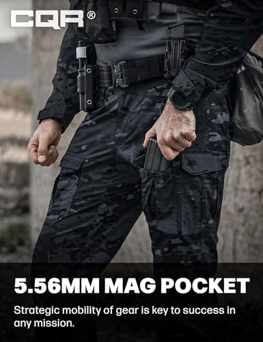 Image of CQR Men's Flex Ripstop Tactical Pants, Water Resistant Stretch Cargo Pants, Lightweight EDC Hiking Work Pants
