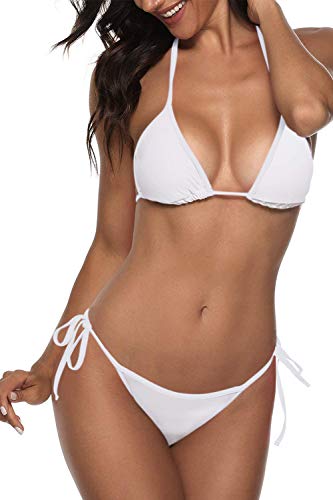 Image of Women Two Piece Swimsuit Sexy Swimwear Halter String Triangle Bikini Sets