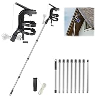 Wespenspray-Sprühdosen Verlängerungsstangen Adapter, Sprühdosenhalter mit 3.25m Teleskopstange Thread 3/4, Sprühdosenverlängerung, Einstellbarer Winkel Sprühstange für Wespenschaum, Spritzlackierung