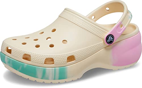 Image of Crocs Women Classic Platform Tie Dye Graphic Clog