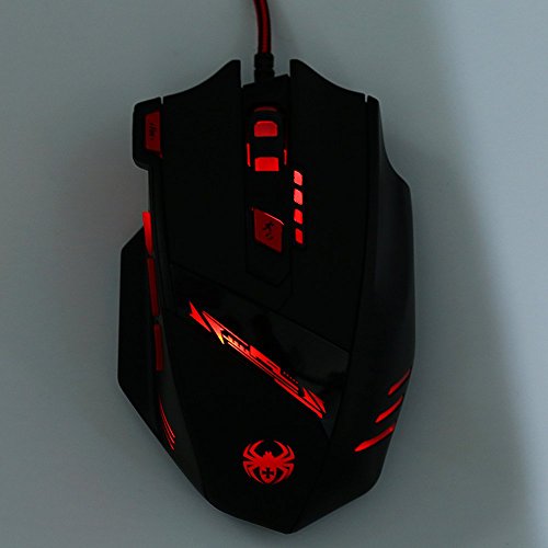 Anivia T90 9200 DPI Gaming Mouse Professional 8 Buttons Wired USB with Multi-Modes LED,WeightTuning Set Computer Mice for PC Mac Gamer, Black - Thumbnail 6