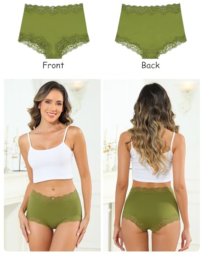 LEVAO Boy Shorts Underwear for Women Lace Full Coverage Boxer Briefs Panties 5 Pack S-XL2