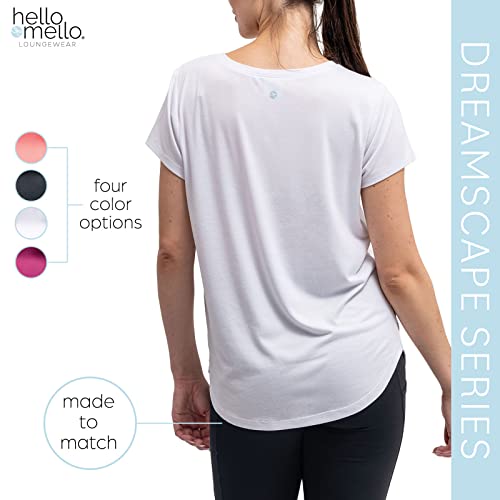 Hello Mello Women’s Sleep and Lounge Pajamas Top Short Sleeve Crewneck Lightweight Dream Tee Shirt4