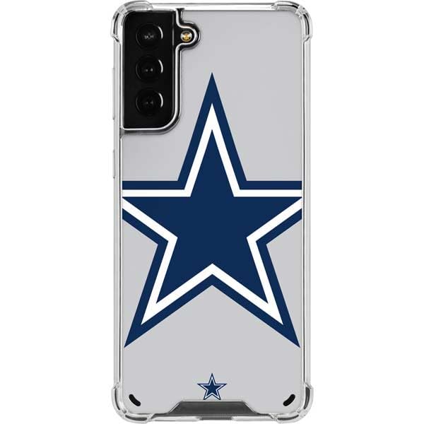Skinit Clear Phone Case Compatible with Galaxy S21 Plus 5G - Officially Licensed NFL Dallas Cowboys Large Logo Design