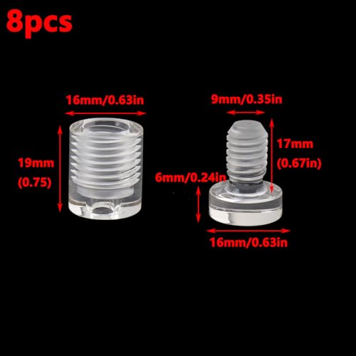 Image of Antrader Clear Standoffs,Acrylic Standoff Screws,16 x 19mm (8Pcs) | Sign Standoffs for Advertising Board Hanging Acrylic Picture Frame