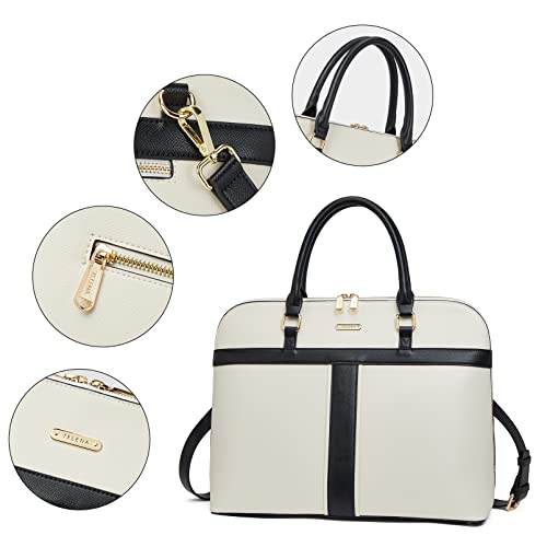 Image of Telena Laptop Tote Bag for Women, 15.6 Inch Shoulder Tote Bag Leather Briefcase for Women, Large Capacity Handbag Bags | 15.6 Inch
