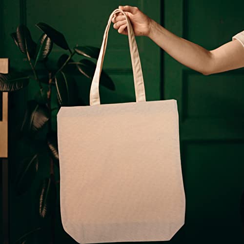 1Pc Portable Canvas Tote Bag Shoulder Shopping Bag with Capacity for Books Simple Design Material Pouch Handbag3