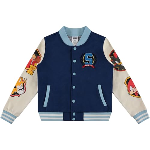 Image of SEGA Boys' Sonic The Hedgehog Varsity Jacket- Sonic, Tails, Shadow and Knuckles Little Boys Sizes 4-18