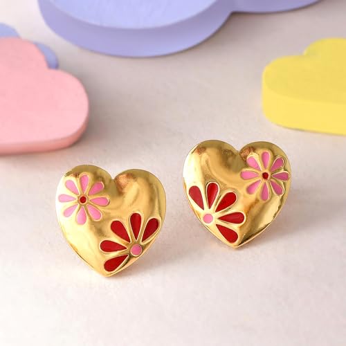 Blossom Heart Stud Earrings