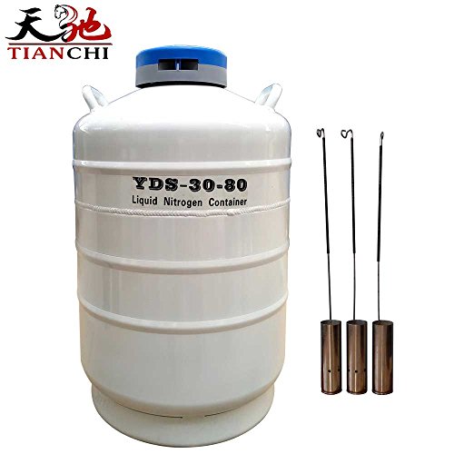 Liquid Nitrogen Storage Tank 30L 80mm Diameter Dewar Semen Flask 30 Liter