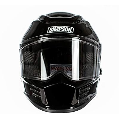 Simpson SPBM2 Speed Bandit Full Face Racing Helmet Size - Medium - Gloss Black - Clear Shield Included - Dark Smoke Shield Pictured is Sold Separately