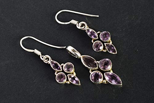 Juego de joyas de amatista morada en plata: regalo de San Valentín 5