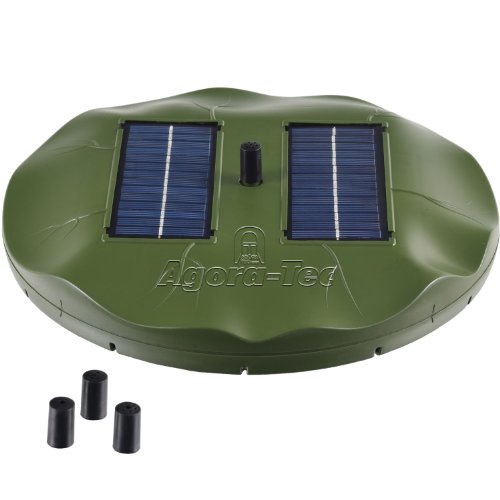 Agora-Tec® AT-1.8W Solar Teichpumpe 1,8 Watt Hmax.: 155l/h Fontainenhöhe: 0,50m für Gartenteich oder Springbrunnen
