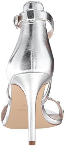 NINE WEST Women's MAZIANY Synthetic Heeled Sandal, Silver, 10.5 | Image 2