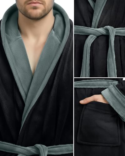 Image of NY Threads Mens Hooded Robe - Plush Long Bathrobes for Men