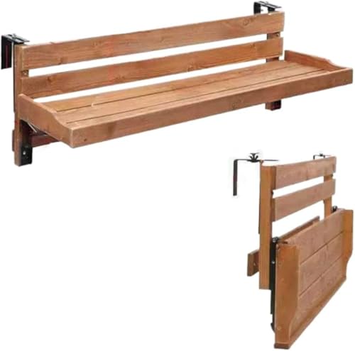 CokBlu天然木ガードレールフラワースタンド ベランダ屋外引っ掛け式 プランタープランターハンガー兼用 園芸ラック折りたたみ式設計 吊り下げ式バーテーブル機能 花台観葉植物置き場 小さなレジャーバー対応?