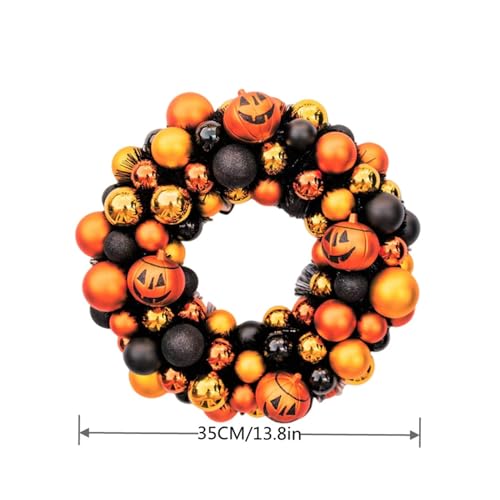 Couronne d’Automne Halloween Décoration Citrouille et Porte Extérieure