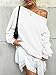 EasyGala Womens Fleece Lined Trendy Sweatshirt Off Shoulder Long Sleeve Pullover Going Out Top Oversized Work Shirt Basic Slouchy Winter Clothes 2026 White Medium
