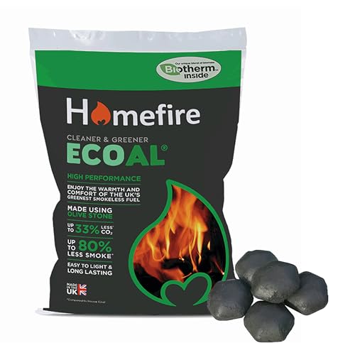 Homefire Ecoal Smokeless Coal Bag - 20kg High Performance Easy to Light Cleaner & Greener Coal for Open Fires and Multi-Fuel Stoves