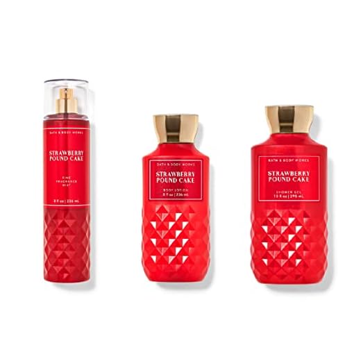 Bath and Body Works - Strawberry Pound Cake - Daily Trio – Fall 2020 - Shower Gel, Fragrance Mist & Body Lotion
