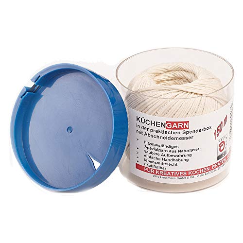 Küchengarn Küchenfaden Baumwolle weiß in Spenderbox mit Abschneider Kordelbox (150 m) Cover