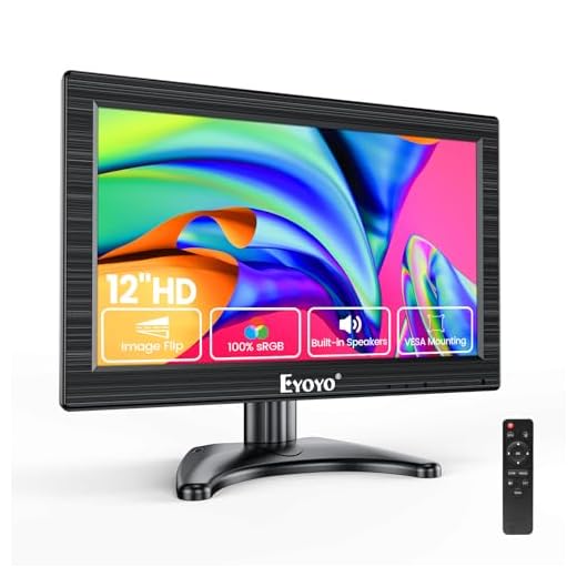 Eyoyo 12 Inch 16:9 Mini TFT LCD HDMI HD Monitor Screen 1366x768 Resolution with HDMI VGA BNC AV Input for PC Display