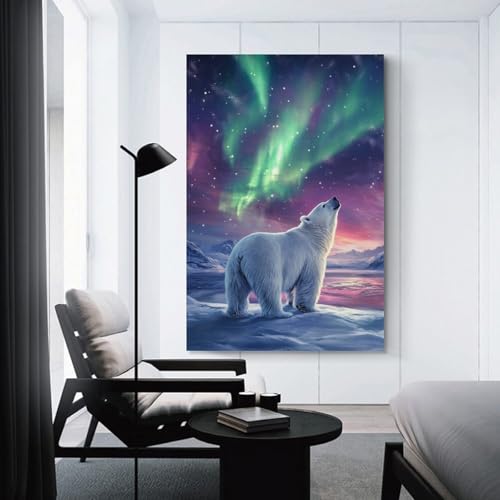 Cuadros de oso polar en lienzo para llenar de serenidad y calidez el salón familiar 3