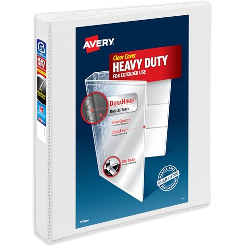 Image of Avery Heavy-Duty View Binder with 1 Inch One Touch EZD Ring, White, 1 Binder (79799)