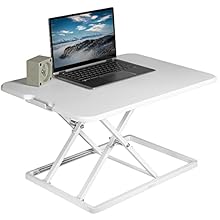 Create Instant Active Standing: VIVO's single-top desk riser provides affordable on-demand standing throughout the day for the freedom to get out of your chair and relieve muscle tension, reduce stress, and increase productivity --Patented-- Space Ef...