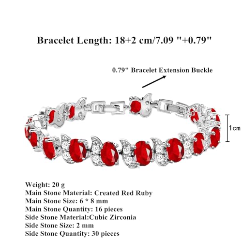 Image of LMXXVJ Fashion Tennis Bracelet Created Emerald White Gold Plated Charm Bracelet Gifts Jewelry for Women
