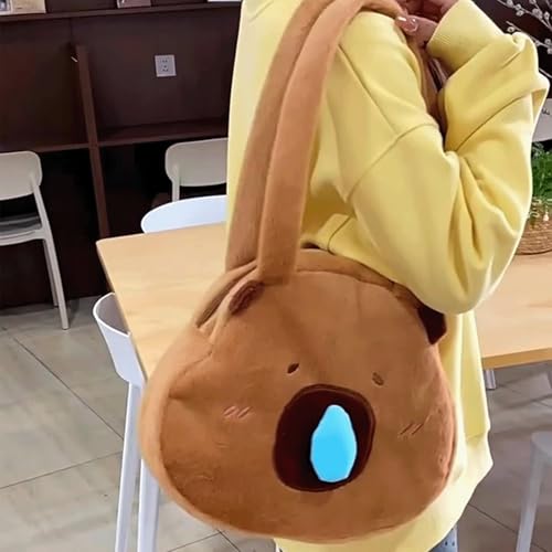 Capybara Purse Plush Cute Capybara Shoulder Bag Kawaii Adorable Capibara Bag Animal Fluffy Purse for Women Kids4