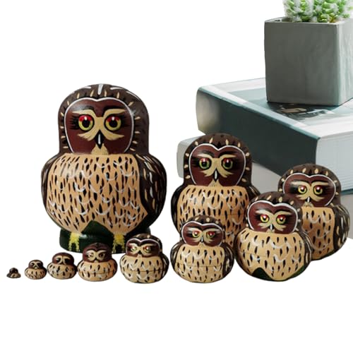 Jouets éducatifs à empiler et poupées imbriquées russes avec motifs d'animaux