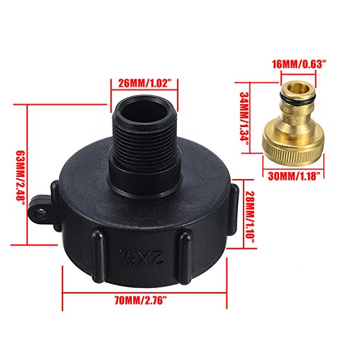 ADAPTATEUR DE RÉSERVOIR Fileté IBC S60X6 Pour Raccord De Tuyau MDPE