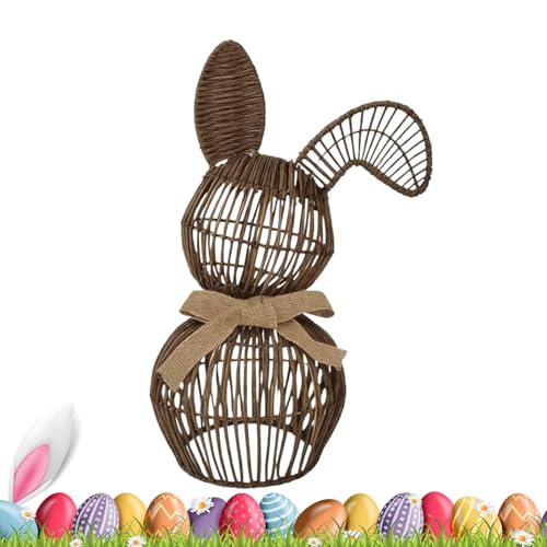 Lapin de Pâques rotin artificiel durable contre la déco jetable - 2