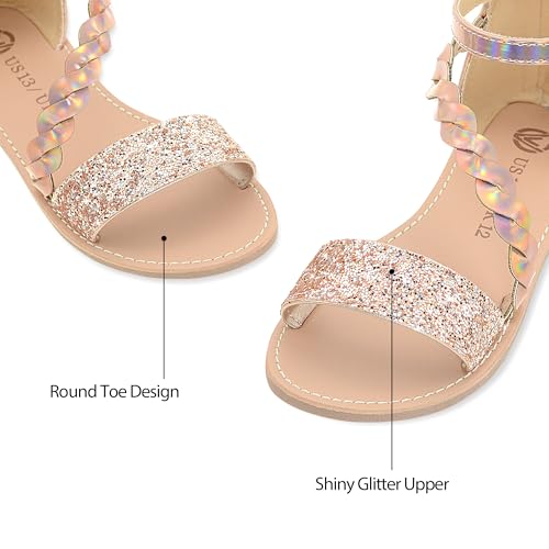 Vonair Girls Gladiator Sandals with Zipper Flat Strappy Open Toe Summer Sandals3