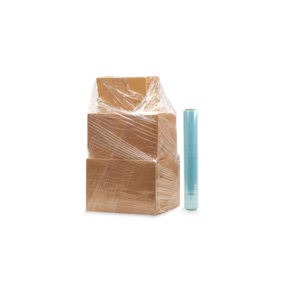 OFITURIA Rollo Film Elástico de Plástico Estirable Transparente 70% Reciclado, 50 cm Extensible 300 m, Largo Protector de Embalaje Industrial Resistente para Embalar y Paletizar, 18 Rollos, COM0412