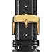 WOCCI 18mm Vintage Leather Watch Band for Men and Women, Gold Buckle (Black)