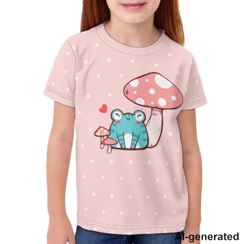 Image of Novelty 3D Graphic T Shirts for Kids Crew Neck Funny Animal Print Short Sleeve Girls Tshirts 3-16 Years