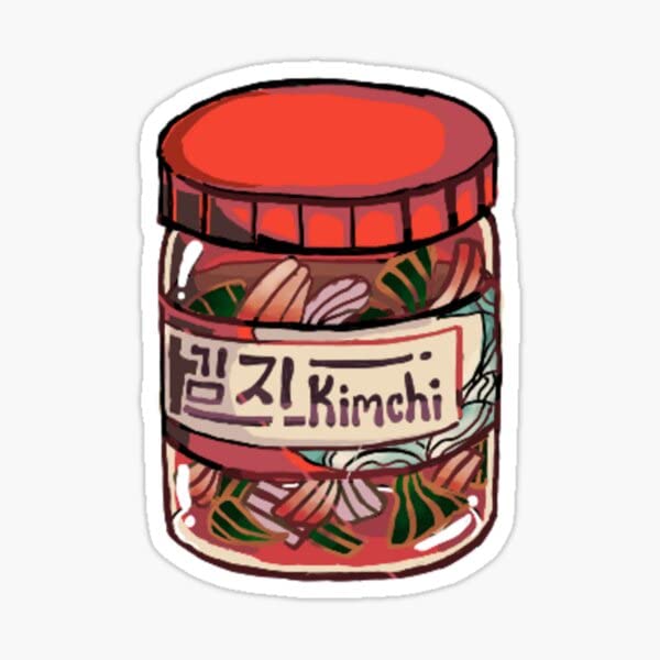 Korean Food Kimchi Cabbage Vinyl Sticker (3" inches)