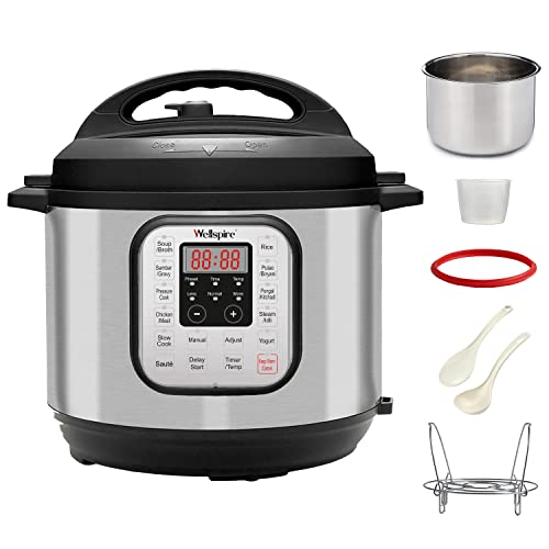 Wellspire Instant Pot 6 Litre Electric Pressure Cooker with 304