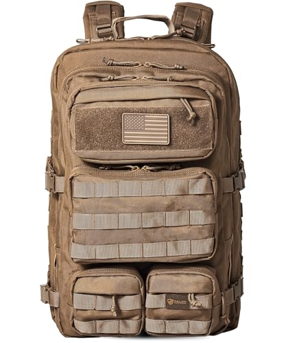 Image of Falko Tactical Backpack - 2.4x Stronger Work & Military Backpack. Water Resistant and Heavy Duty Large Molle Backpack (50L)