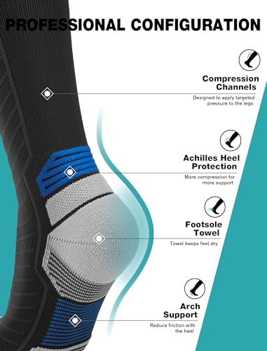 Sonoran V COMPRESSION-L-XL-BLACK BLUE 2 Pairs Compression Socks thumb #3
