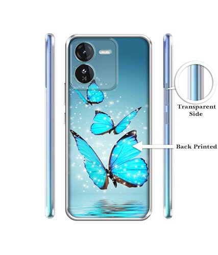 Image of Flying Butterflies Design Printed Silicon Soft TPU Back Case Cover for iQOO Z9 5G, Assorted