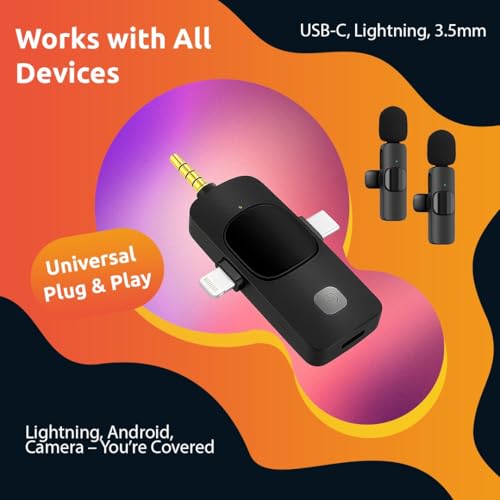 Wireless Lavalier Microphone 2 Pack, Mini Lapel Microphones for All Devices, USB C, Vlog, Podcast & Video Recording, Clip-On External Mic with Receiver & Phone for iPhone & Android. CLOSING SALE!! - Image 4