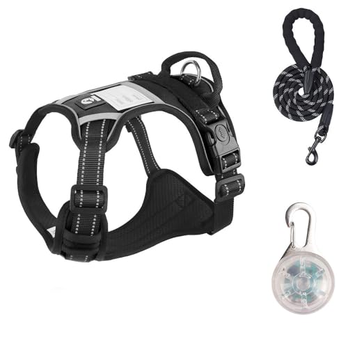 Tuyiutm 犬キャリアリーシュベルリーシュの長さ1.5M防爆充電式大型犬胸キャリア反射大型犬リードホルダーペットドッグリーシュ (E,XL;体重22〜45kg)