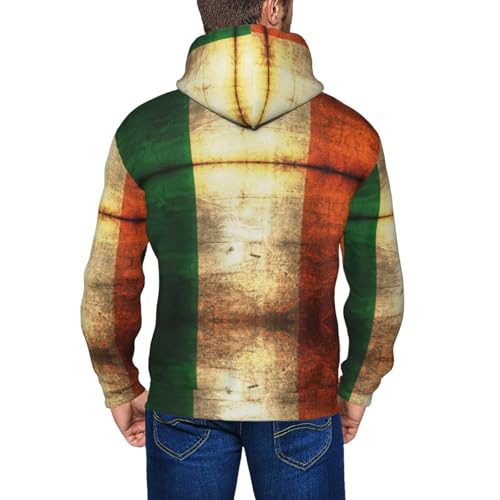 Sweats à capuche à fermeture éclair pour hommes veste polyester drapeau Irlande - 7