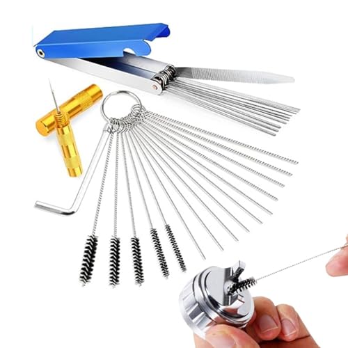 Kit de limpieza de aerógrafo, juego de limpieza de carburador, herramientas de limpieza de carburador, limpiador de puntas de quemador duradero, práctico limpiador de puntas para motocicletas, ATV y